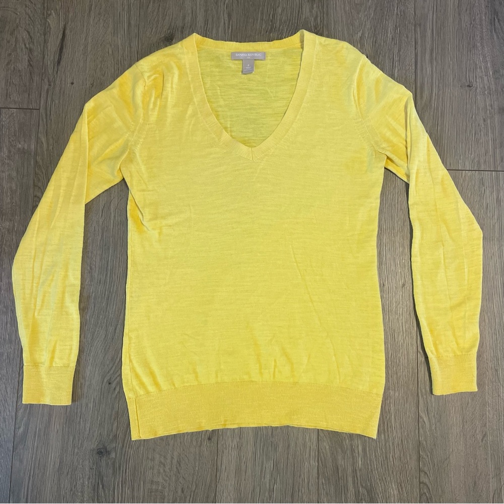 Banana Republic Yellow Fitted Sweater